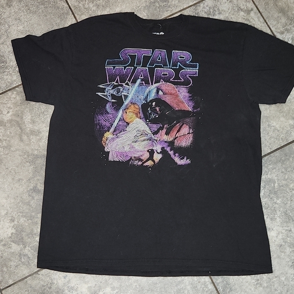 Fifth Sun Star Wars Mens Size XL Tshirt Black Purple Hans Solo Darth Vader